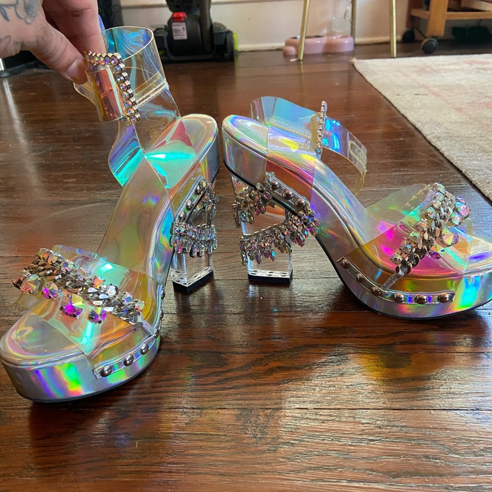 Sugar thrill’s holographic heels
